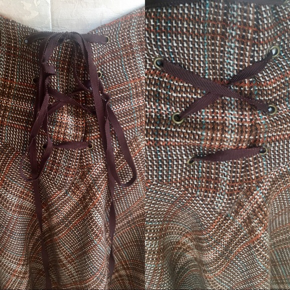 HVOFFRS! Ulla Johnson Corset Back 70s Plaid Skirt - Picture 5 of 8